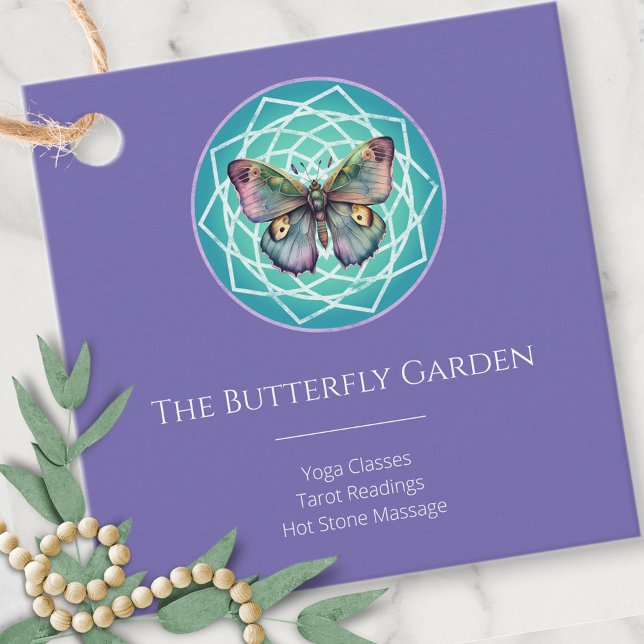 Lila Indigo Butterfly Mystical Mandala Türkis Geschenkanhänger (Von Creator hochgeladen)