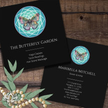 Lila Indigo Butterfly Mystical Mandala Türkis