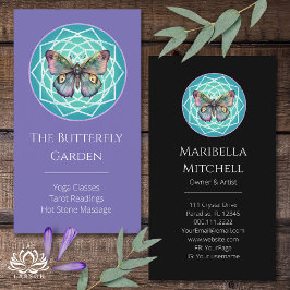 Lila Indigo Butterfly Mystical Mandala Türkis Visitenkarte
