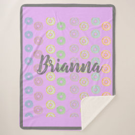 Lila Individuelle Name Donut Sherpa Blanket Sherpadecke