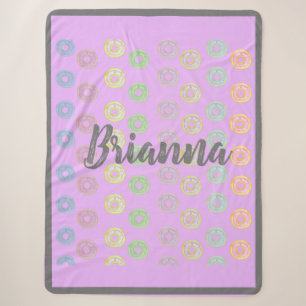 Lila Individuelle Name Donut Sherpa Blanket Sherpadecke