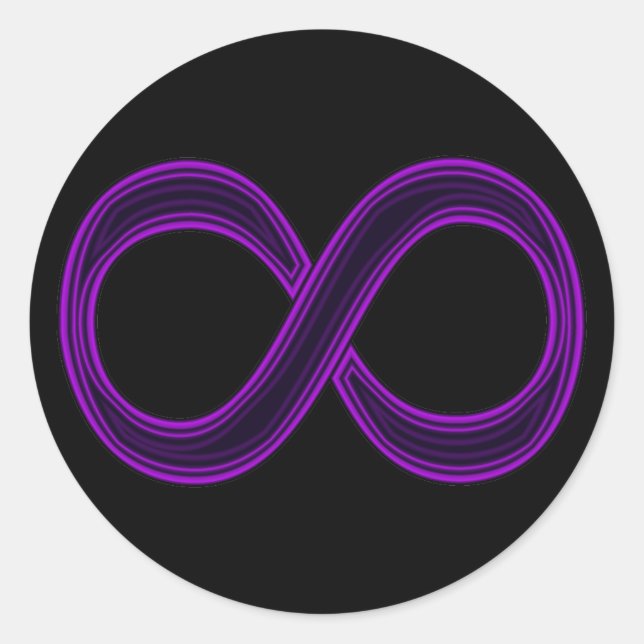 Lila Infinity-Symbol-Aufkleber Runder Aufkleber (Vorderseite)