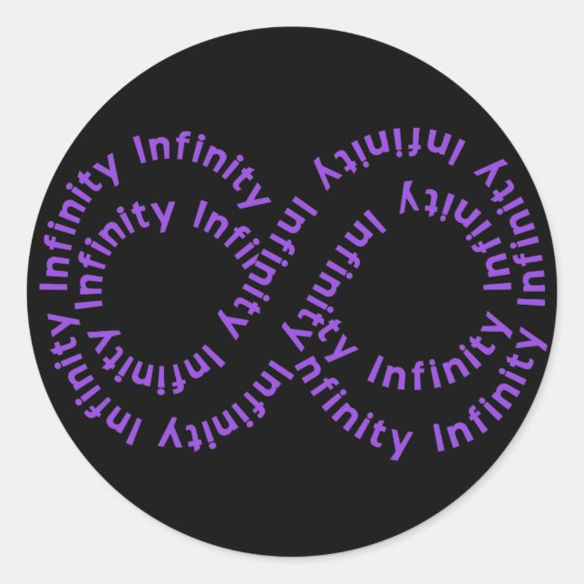 Lila Infinity-Symbol-Aufkleber Runder Aufkleber (Vorderseite)