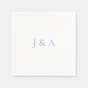 Lila Initials Wedding Napkin Serviette