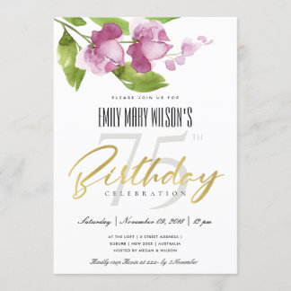 LILA INK WASH WASH WATERCOLOR FLORAL JEDER ALTER G EINLADUNG