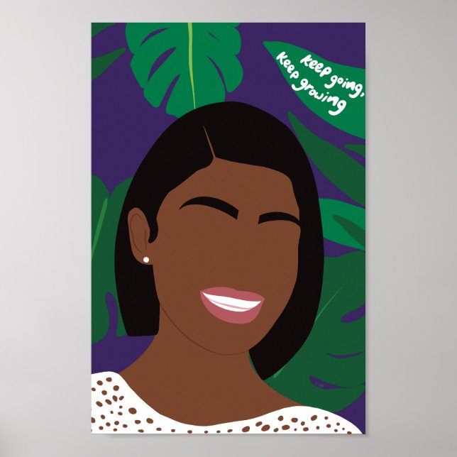 Lila InspirationsBehalt Behalte wachsen Poster (Vorne)