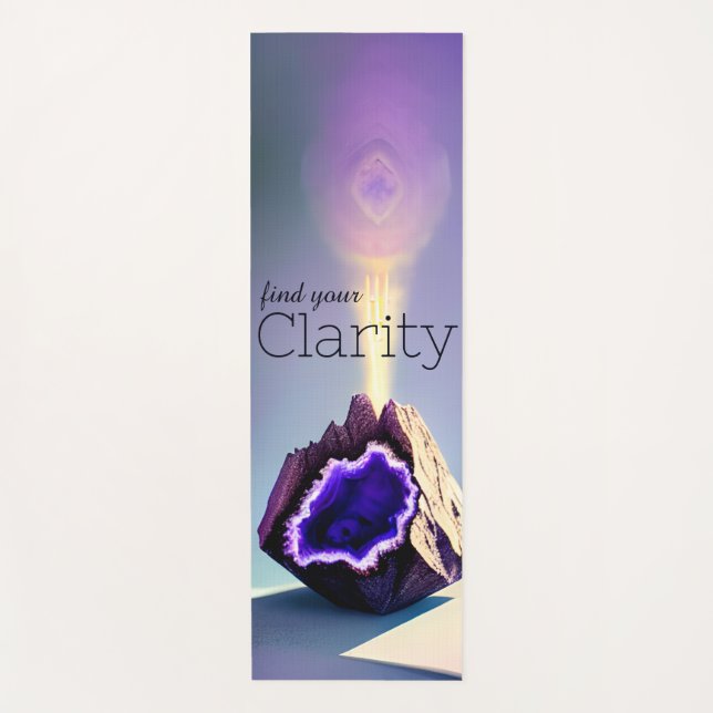 Lila, intuitiv Clear Amethyst Crystal Geode Yogamatte (Vorderseite)