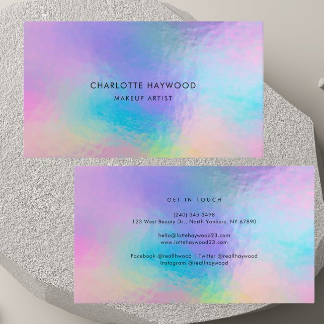 Lila Iridescent Modern Visitenkarte (Purple Iridescent Modern Business Card)