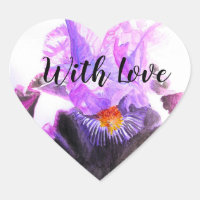 Lila Iris-Aquarell-Blume Floral Mit Liebe