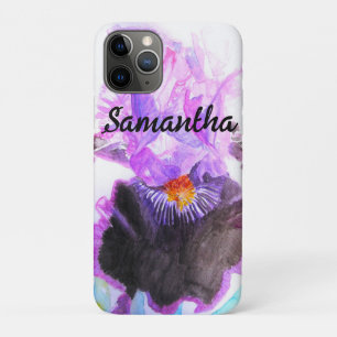 Lila Iris-Aquarell-Blume Florale Geburtstagsgrüße Case-Mate iPhone Hülle