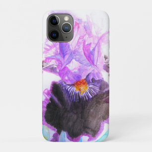 Lila Iris-Aquarell-Blume Florale Geburtstagsgrüße Case-Mate iPhone Hülle