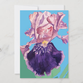 Lila Iris Art Watercolor Geburtstagseinladung Einladung