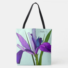 Lila Iris auf Minze, Personalisierte Blüte