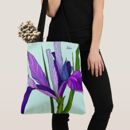 Lila Iris auf Minze, Personalisierte Blüte