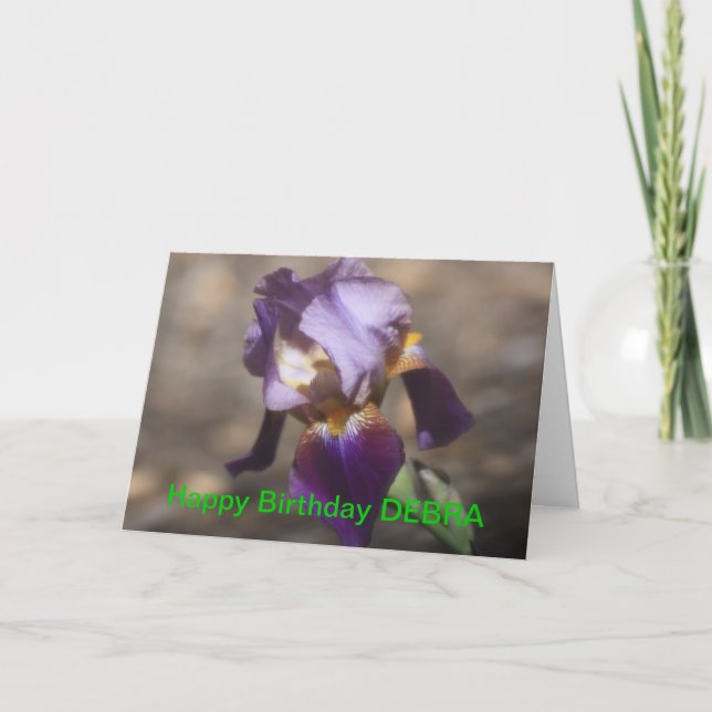 LILA IRIS BIRTHDAY Card Karte (Vorderseite)