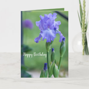 Lila Iris Birthday Card Karte