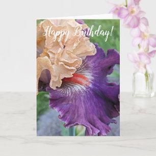 Lila Iris Bloom Floral Geburtstag Karte