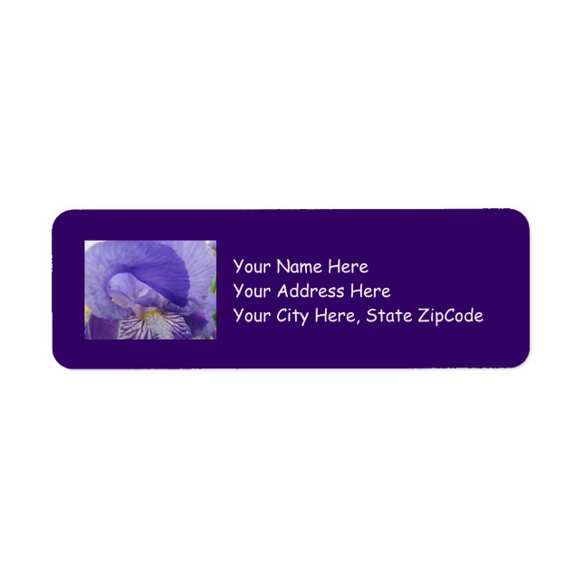 Lila Iris Blume Address Label Aufkleber Irische (Vorne)