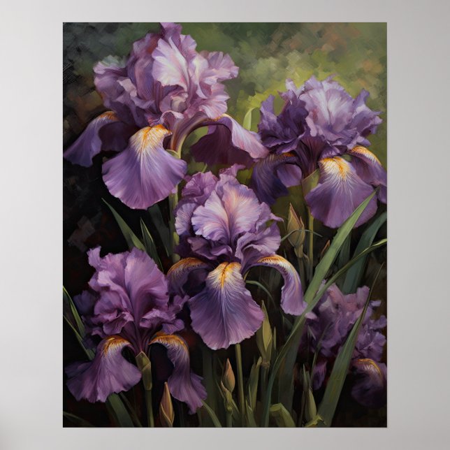 Lila Iris Blume Art Print Poster (Vorne)