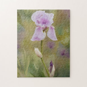 Lila Iris Blume Art Puzzle