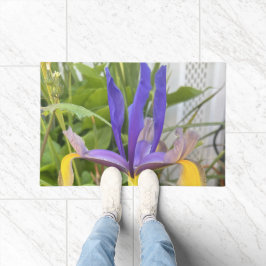 Lila Iris Blume Außenbereich Garten Natur Foto Fußmatte