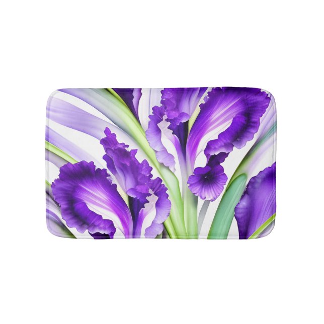 Lila Iris-Blume Badematte (Vorderseite)