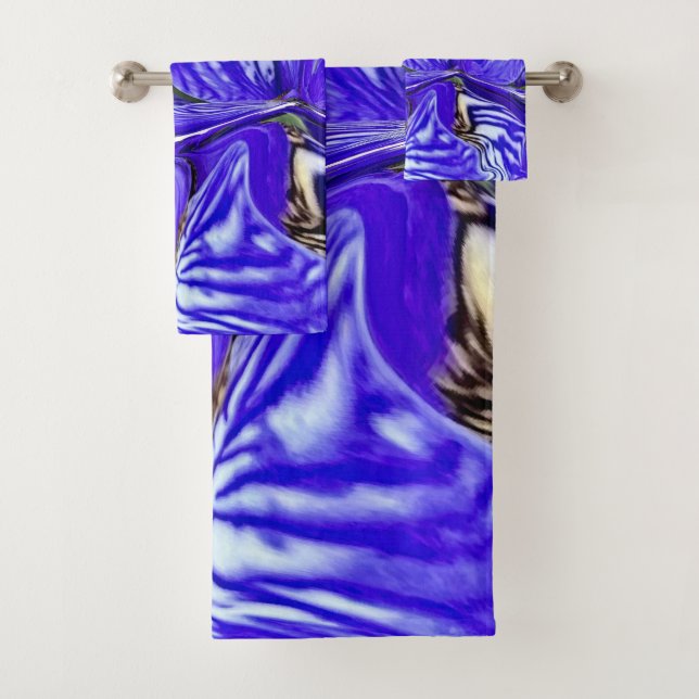 Lila Iris-Blume Badhandtuch Set (Insitu)