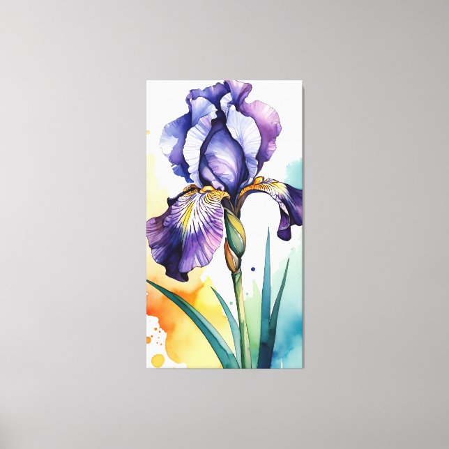Lila Iris Blume Bloom Leinwanddruck (Vorderseite)