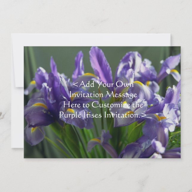 Lila Iris Blume Custom Garden Einladung (Vorderseite)