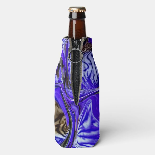 Lila Iris-Blume Flaschenkühler (Flasche Rückseite)