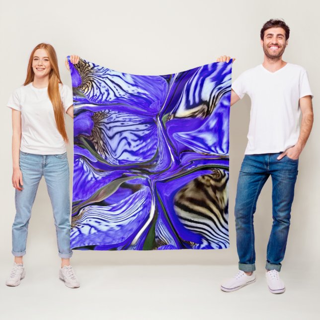 Lila Iris-Blume Fleecedecke (Beispiel)