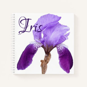 Lila Iris-Blume für den Iris-Namen Notizbuch