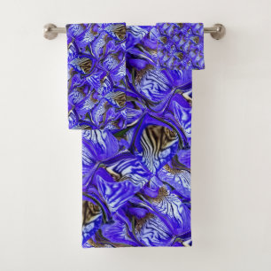 Lila Iris-Blume / geslandet / gekocht / Badhandtuch Set