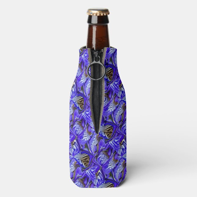 Lila Iris-Blume / geslandet / gekocht / Flaschenkühler (Flasche Rückseite)