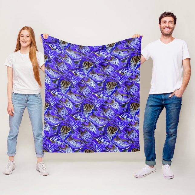 Lila Iris-Blume / geslandet / gekocht / Fleecedecke (Beispiel)