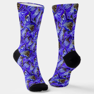 Lila Iris-Blume / geslandet / gekocht / Socken