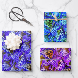 Lila Iris-Blume / Geslandet / gepolstert / Filter Geschenkpapier Set