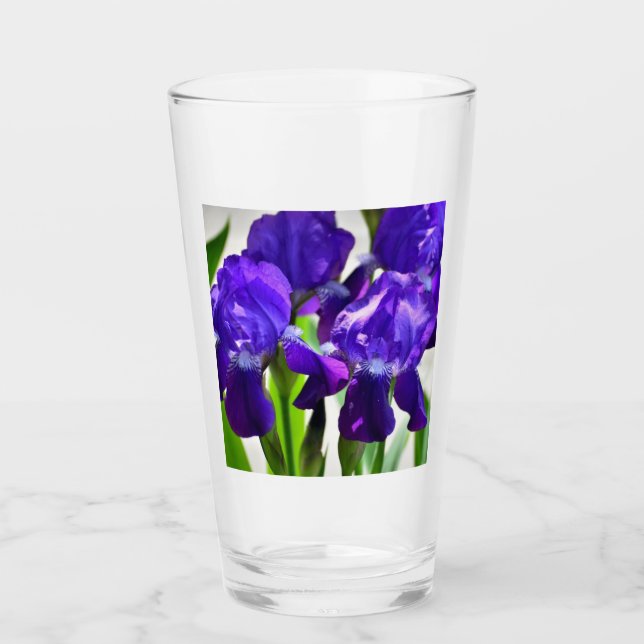 Lila Iris-Blume Glas (Vorderseite)
