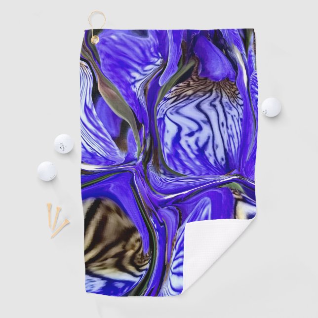 Lila Iris-Blume Golfhandtuch (Insitu)