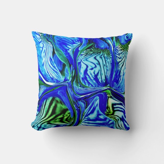 Lila Iris-Blume / Greenleaf / Kissen (Vorderseite)