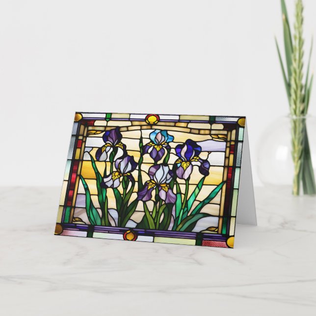 Lila Iris-Blume Karte (Vorderseite)