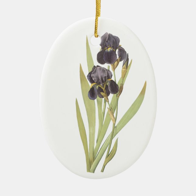 Lila Iris-Blume Keramik Ornament (Vorne)