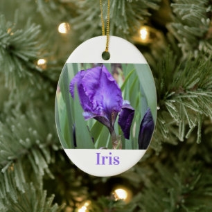 Lila Iris-Blume Keramik Ornament
