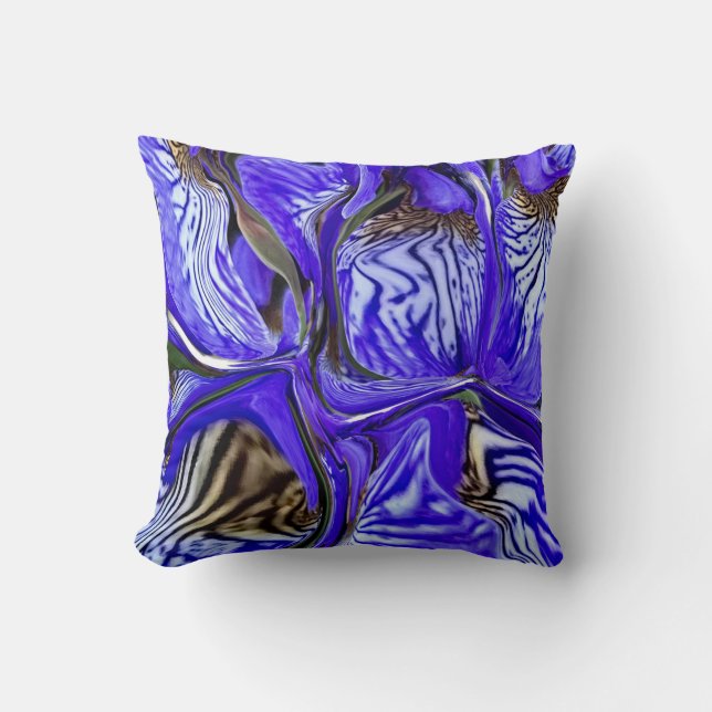 Lila Iris-Blume Kissen (Vorderseite)