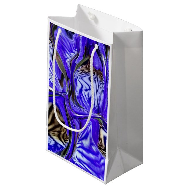 Lila Iris-Blume Kleine Geschenktüte (Vorderseite Schrägansicht)