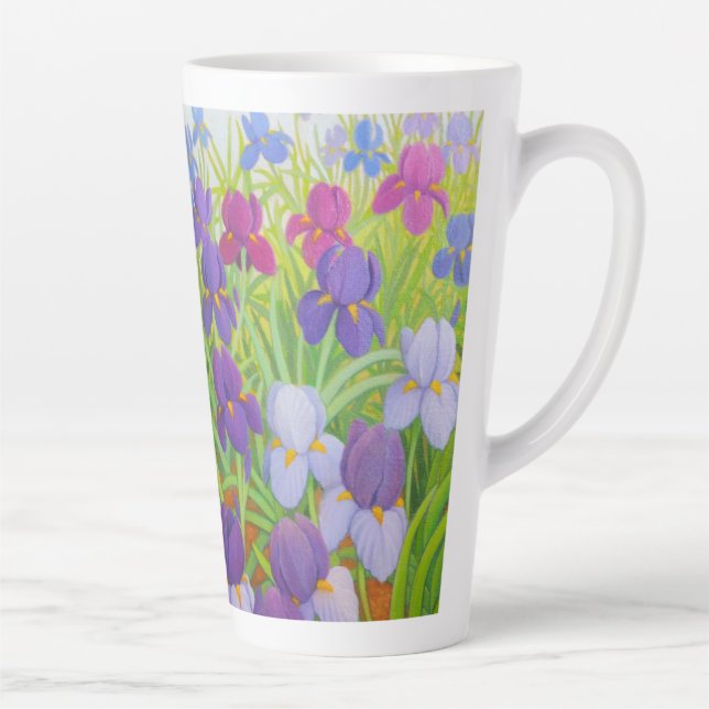 Lila Iris Blume Malerei Milchtasse (Rechts)