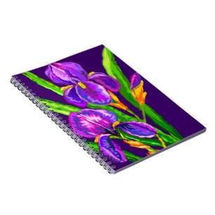 Lila Iris-Blume-Notebook Notizblock