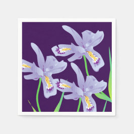 Lila Iris Blume Paper Napkin Serviette
