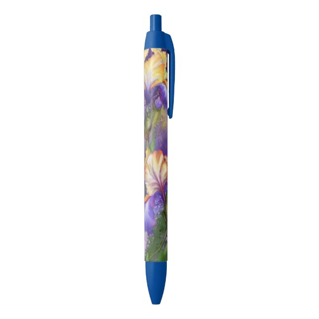 Lila Iris-Blume Pen Irische Malerei Kugelschreiber (Unterseite (Vertikal))