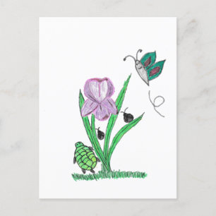 Lila Iris-Blume Postkarte